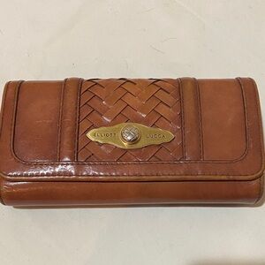 Elliott Lucca Brown Leather Woven Wallet